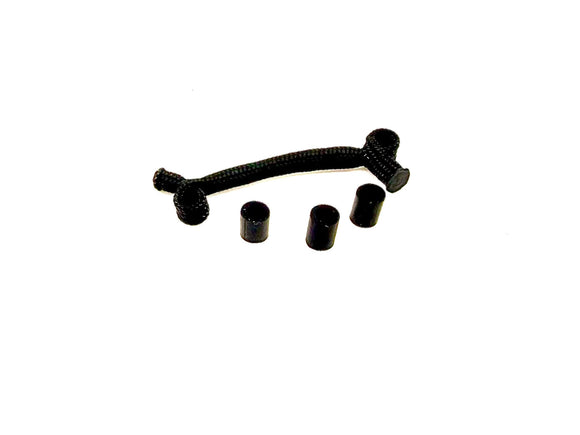 Black paracord with spliced loops 