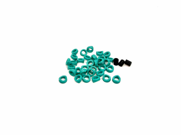Teal Cord Rings on a white background